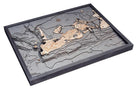 Key West, Florida 3D layered wood map in laser-cut Baltic birch, shown framed against a light wall