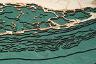 Upper Florida Keys 3D layered wood map in laser-cut Baltic birch, shown framed against a light wall