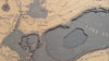 Lake Erie UV-Printed Wood Carved Topographical Depth Chart / Map
