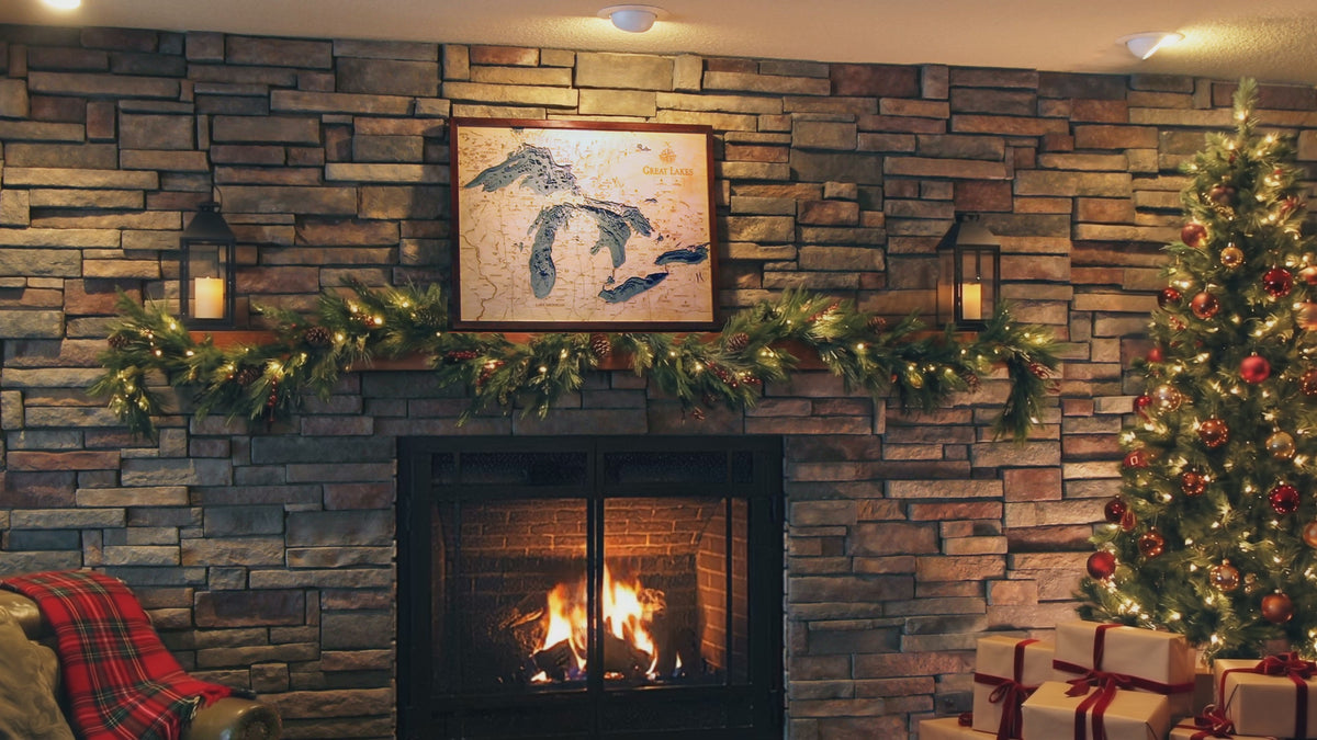 Home page hero video, Christmas fireplace (cozy)