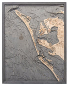 Anna Maria Island, Florida 3D wood map, light frame