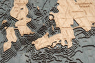 Narragansett Bay & Newport, Rhode Island 3D layered wood map in laser-cut Baltic birch, shown framed against a light wall