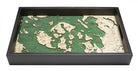 San Juan Islands, Washington wood serving tray in laser-cut Baltic birch, shown framed against a light wall