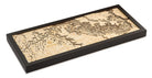 Grand Canyon, Arizona 3D layered wood map in laser-cut Baltic birch, shown framed against a light wall