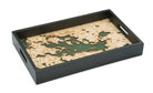 Lake Winnipesaukee, New Hampshire wood serving tray in laser-cut Baltic birch, shown framed against a light wall