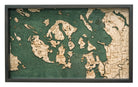 San Francisco, California wood serving tray in laser-cut Baltic birch, shown framed against a light wall