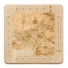 New Orleans, Louisiana wood cribbage board in laser-cut Baltic birch, shown framed against a light wall