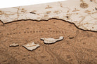 Santa Barbara, California framed cork map in laser-cut Baltic birch, shown framed against a light wall