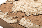 San Francisco, California framed cork map in laser-cut Baltic birch, shown framed against a light wall