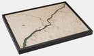 Philadelphia, Pennsylvania 3D layered wood map in laser-cut Baltic birch, shown framed against a light wall