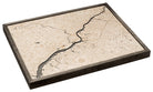 Philadelphia, Pennsylvania 3D layered wood map in laser-cut Baltic birch, shown framed against a light wall